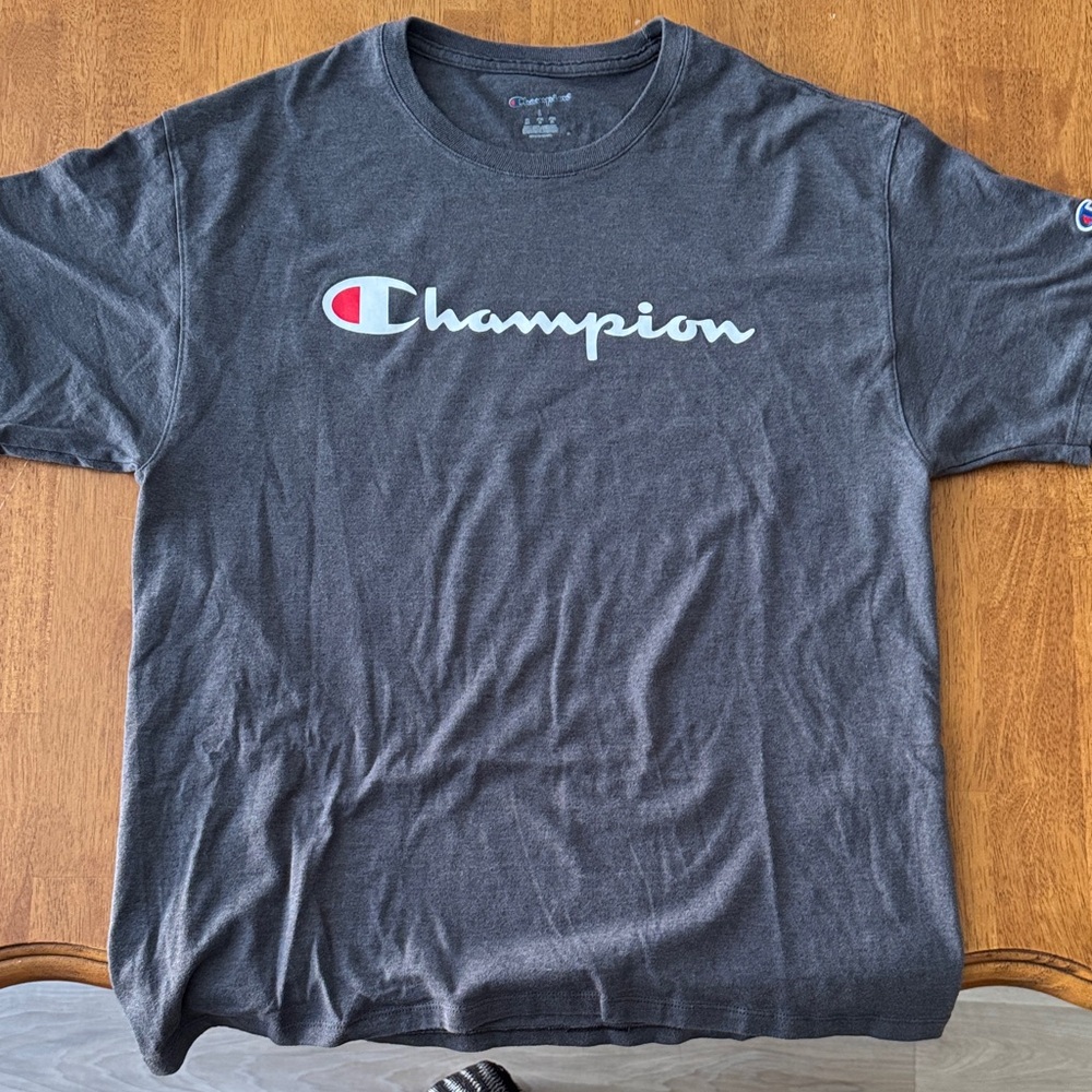 Champion Men's Dark Gray Short Sleeve Tee